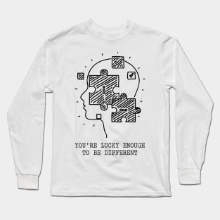 'Lucky Enough To Be Different' Autism Awareness Shirt Long Sleeve T-Shirt